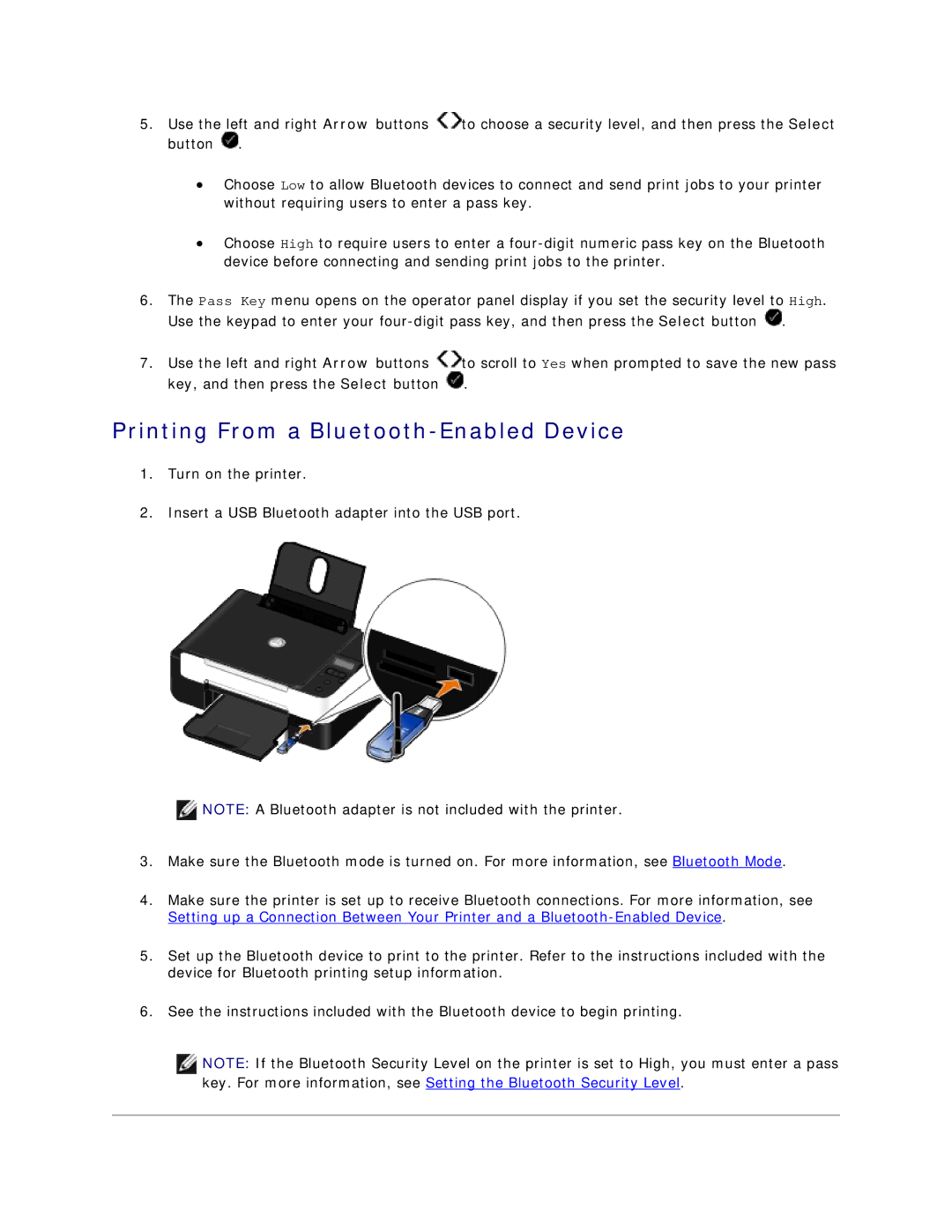 Dell V305 owner manual Printing From a Bluetooth-Enabled Device 