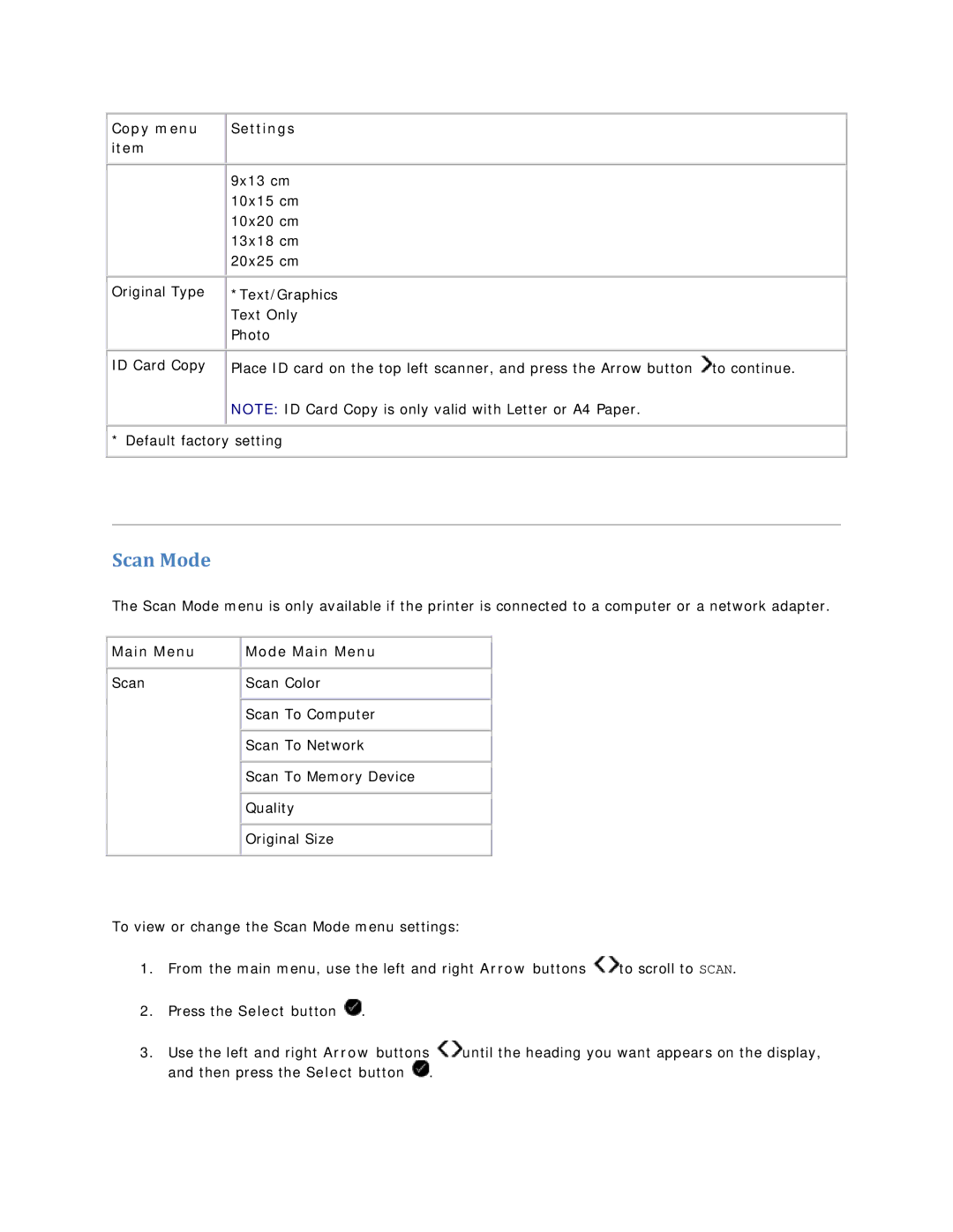 Dell V305 owner manual Scan Mode 