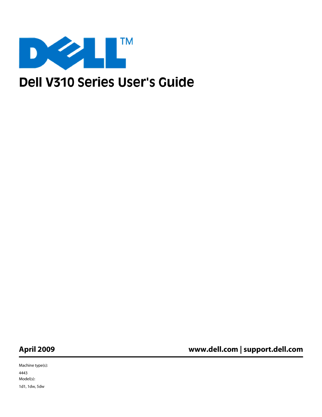 Dell manual Dell V310 Series Users Guide, April 