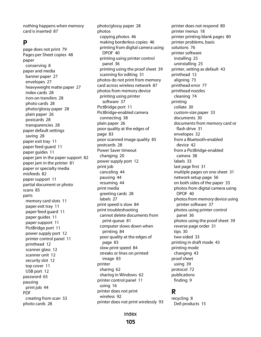 Dell V310 manual 105, Dpof 