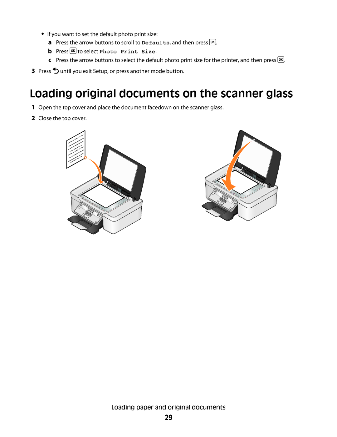 Dell V310 manual Loading original documents on the scanner glass 