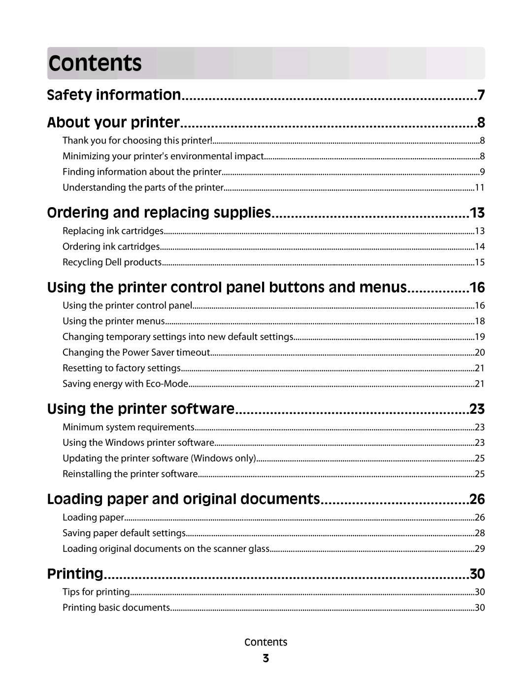 Dell V310 manual Contents 