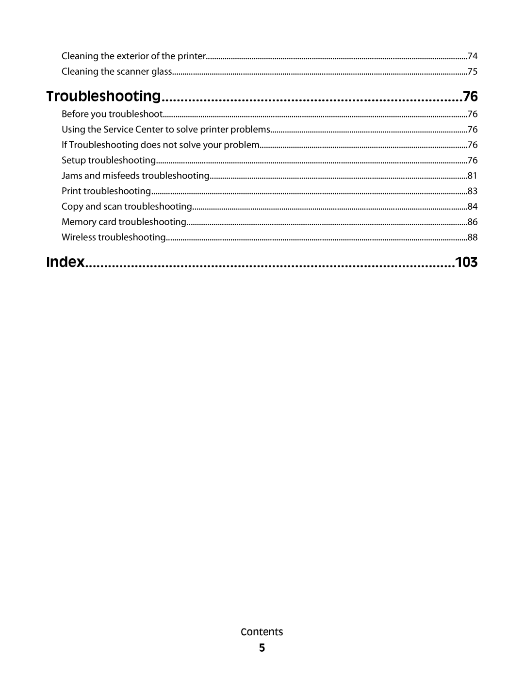 Dell V310 manual Troubleshooting, 103 