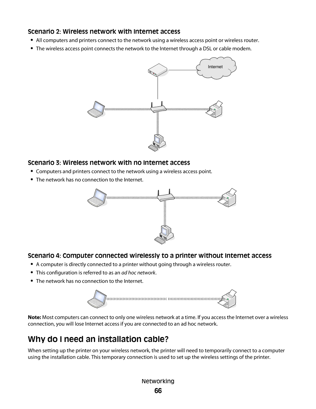 Dell V310 manual Why do I need an installation cable?, Scenario 2 Wireless network with Internet access 