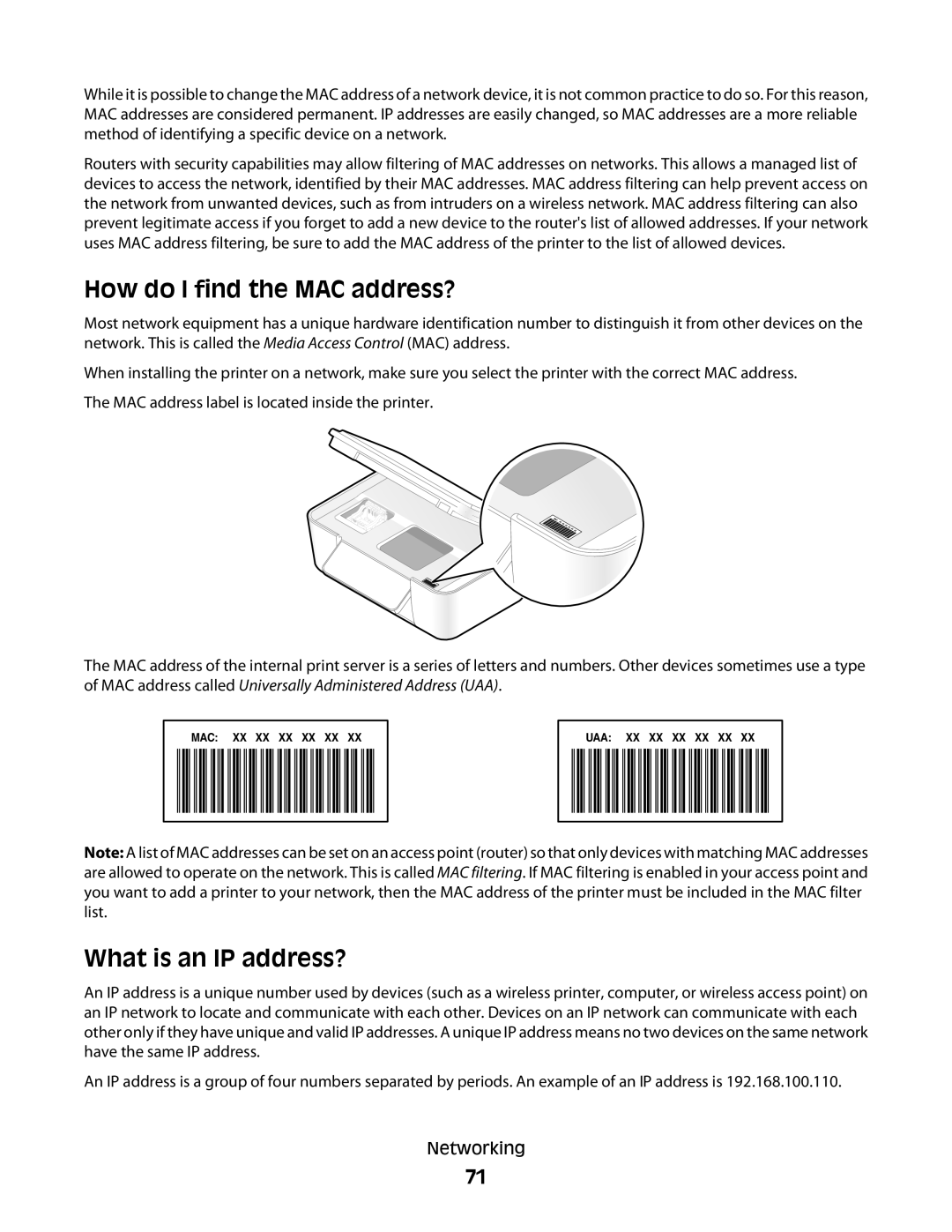 Dell V310 manual How do I find the MAC address?, What is an IP address? 