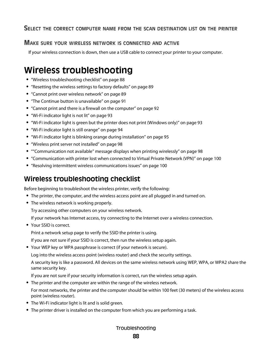 Dell V310 manual Wireless troubleshooting checklist 