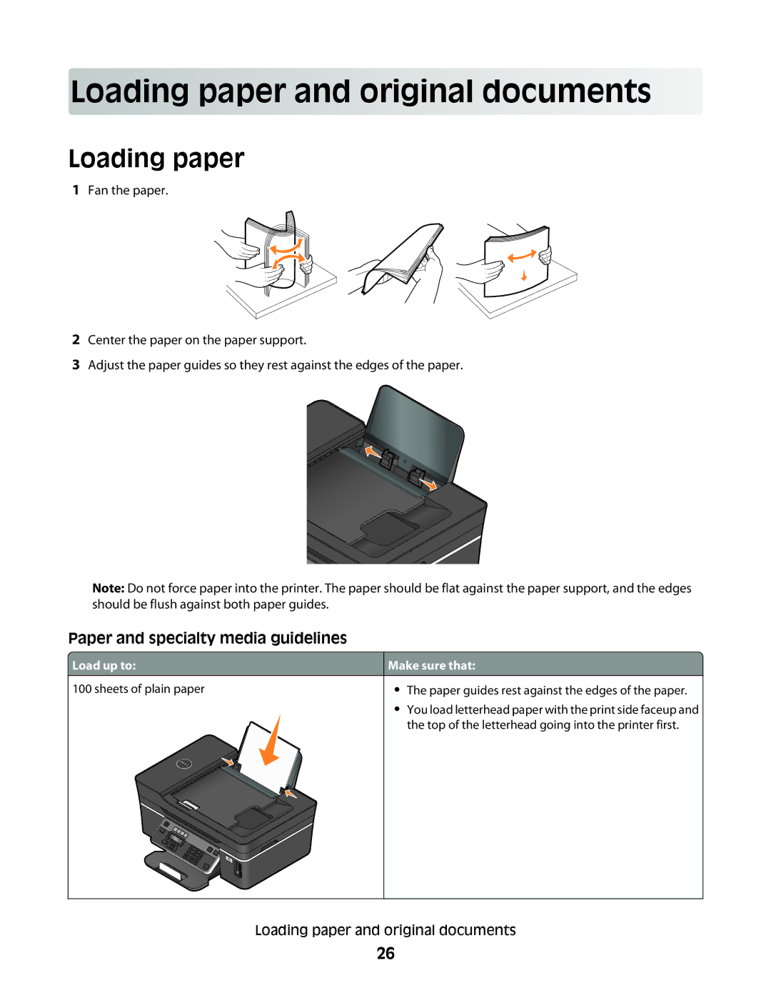 Dell 2dw, V515W, 6dw, 4443 manual Loading paper and original documents 