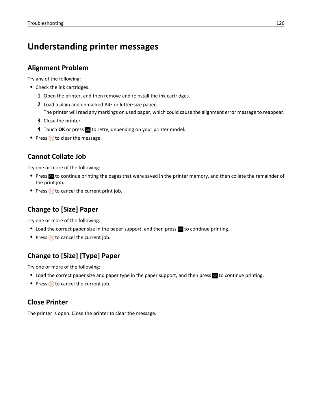 Dell V525W manual Understanding printer messages 