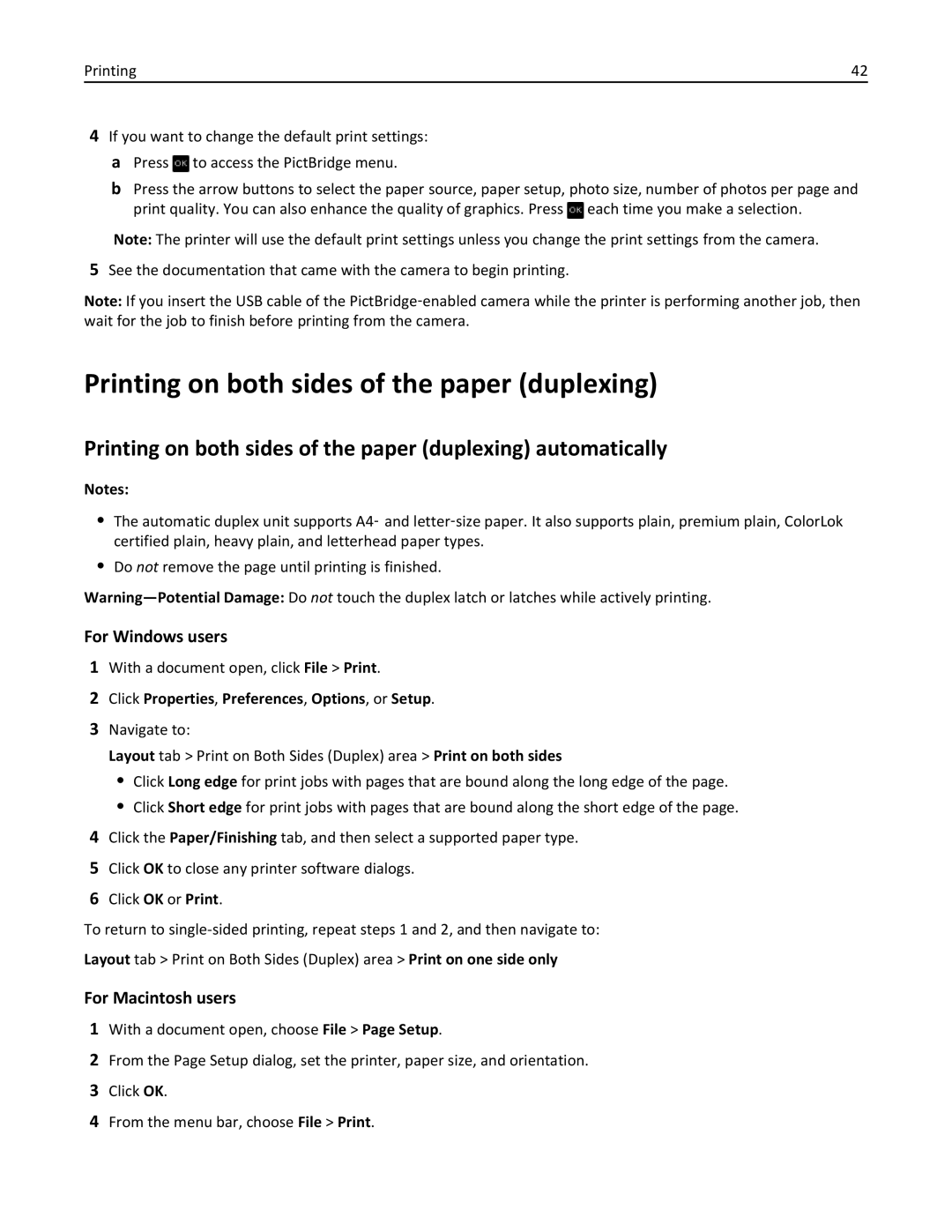 Dell V525W manual Printing on both sides of the paper duplexing automatically 