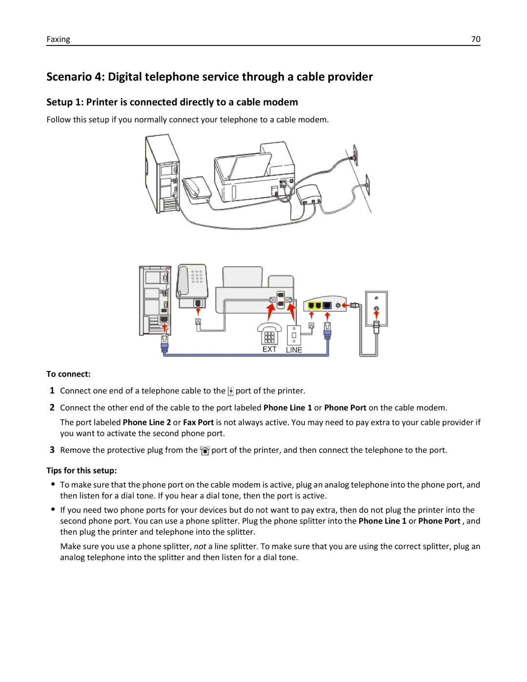 Dell V525W manual Setup 1 Printer is connected directly to a cable modem, To connect 