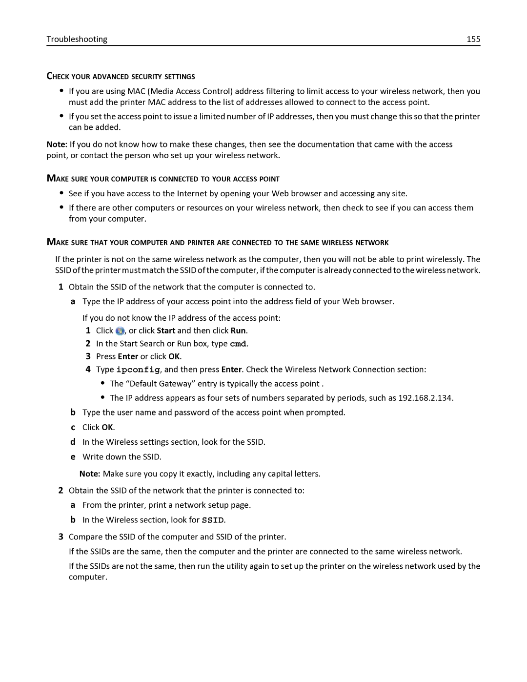 Dell V525W manual Troubleshooting 155 