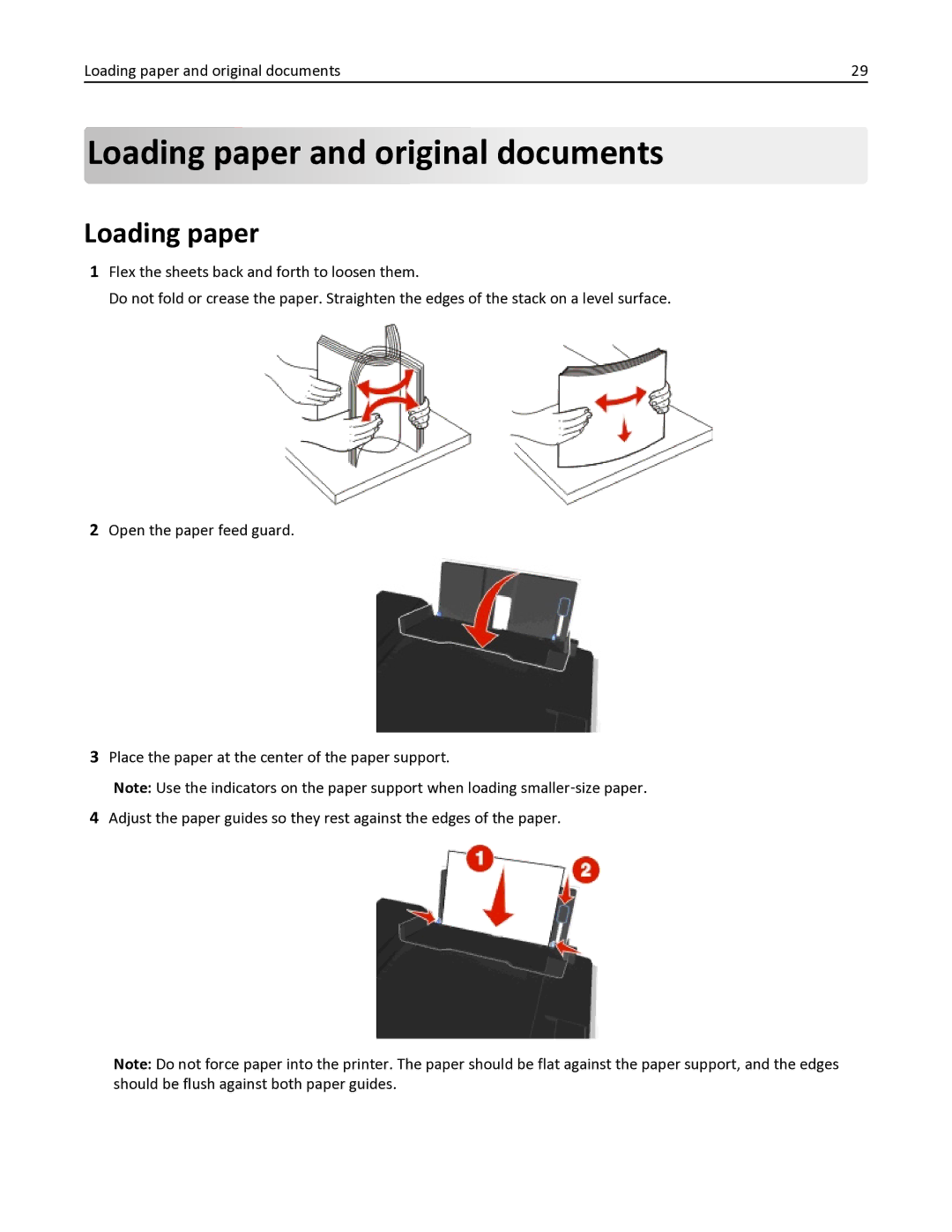 Dell V525W manual Loading paper and original documents 