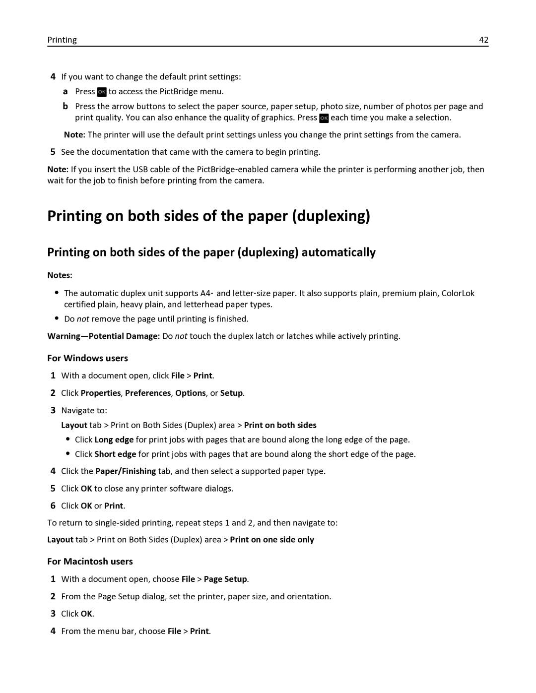 Dell V525W manual Printing on both sides of the paper duplexing automatically 