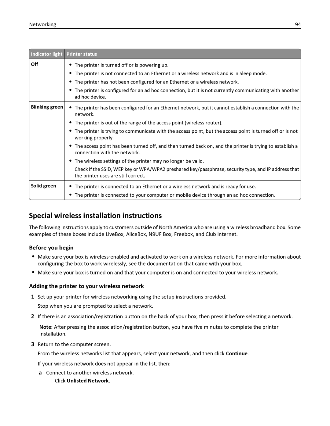 Dell V525W manual Special wireless installation instructions, Before you begin, Adding the printer to your wireless network 