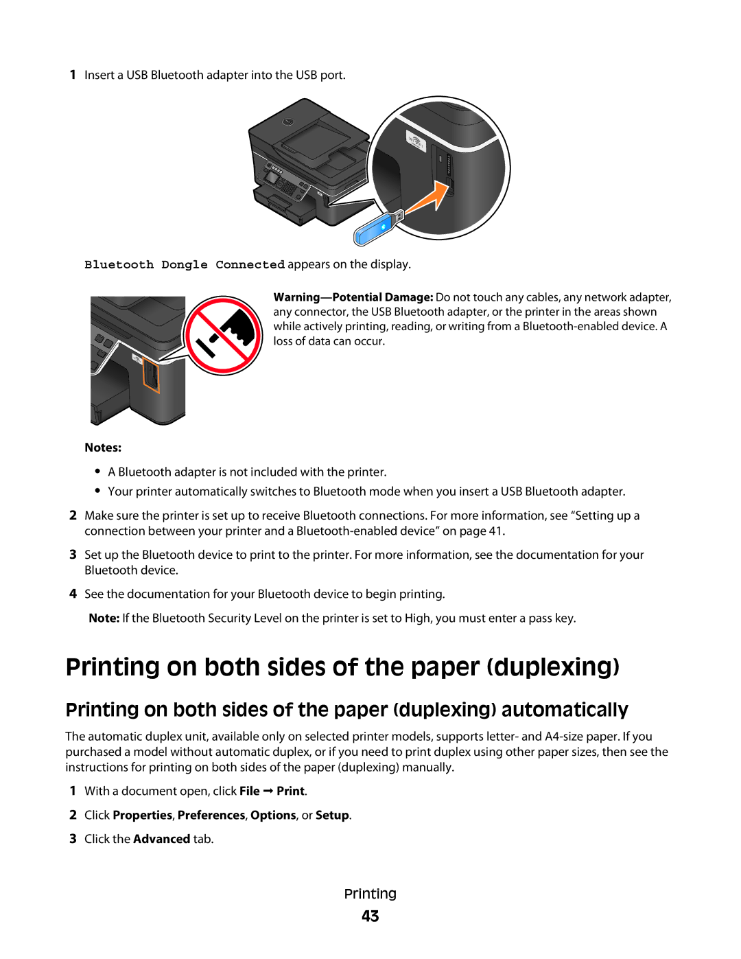 Dell 5dw, V715W, 1dw manual Printing on both sides of the paper duplexing automatically 