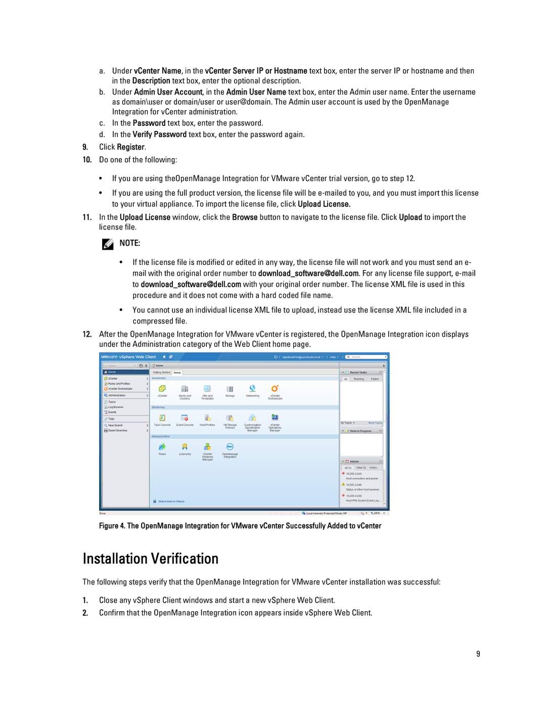 Dell version 2.3.1 manual Installation Verification, Click Register 