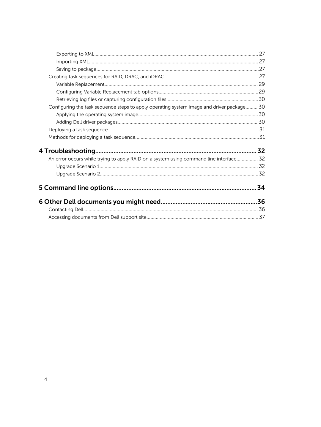 Dell version 3.0 manual Troubleshooting, Command line options Other Dell documents you might need 