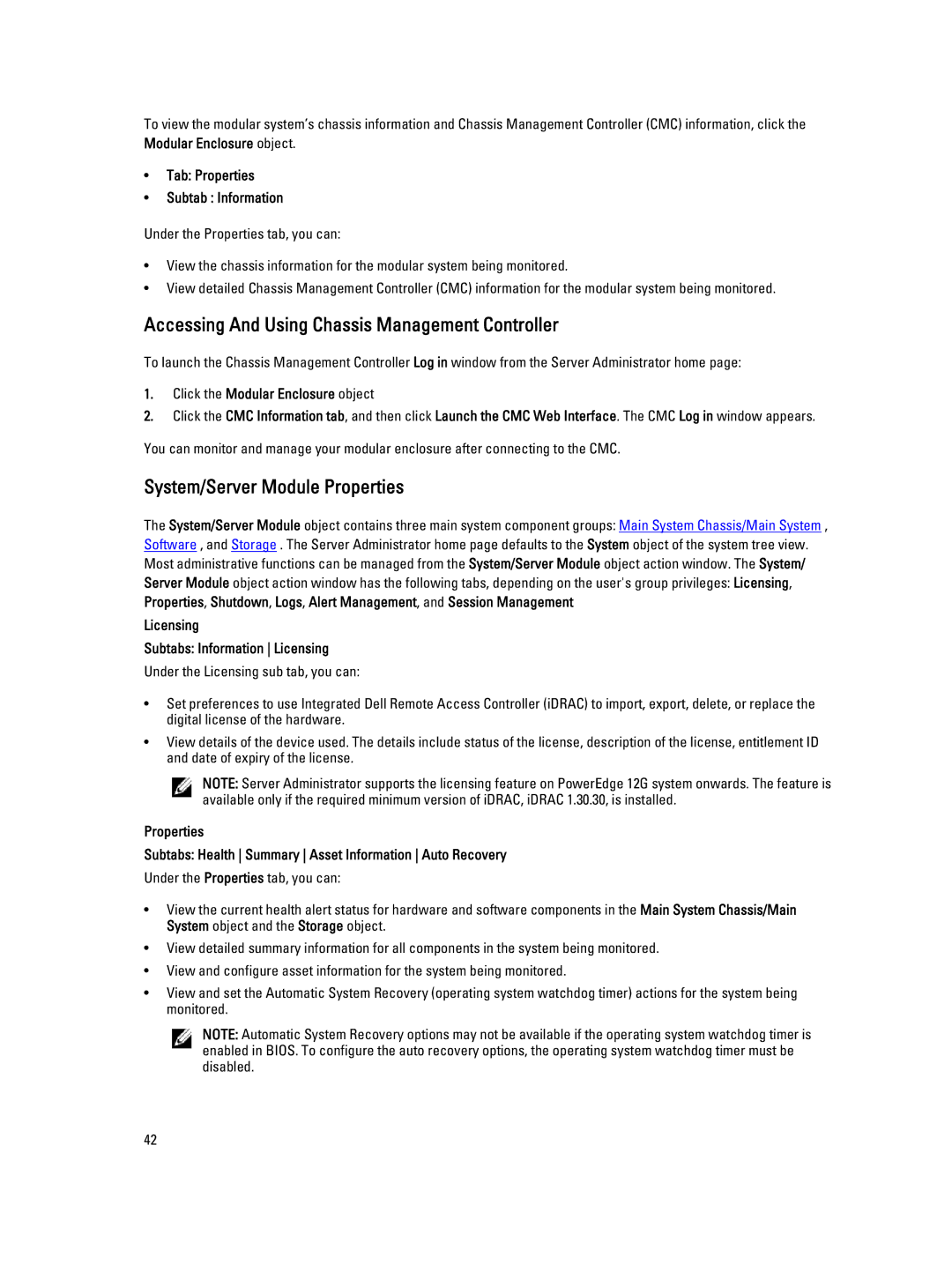 Dell Version 7.3 manual Accessing And Using Chassis Management Controller, System/Server Module Properties 