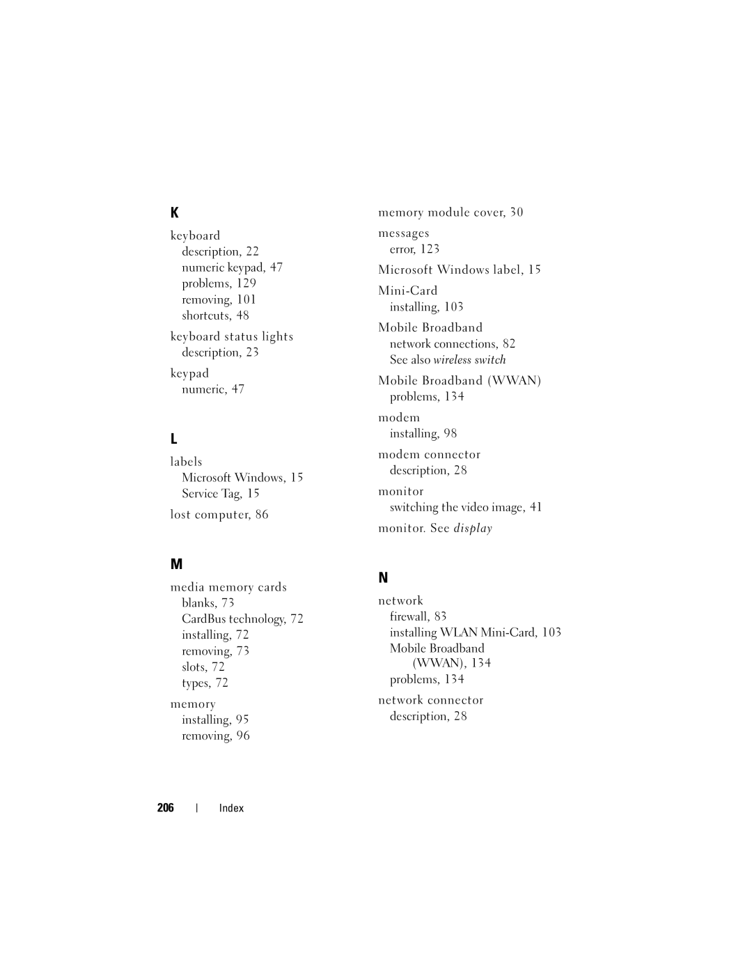 Dell Vostro 1000 owner manual 206 