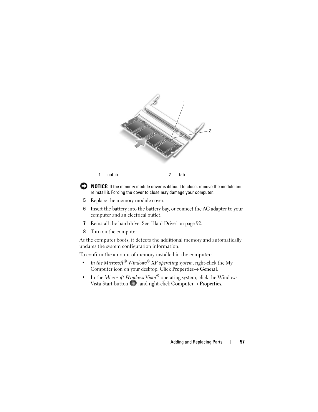 Dell Vostro 1000 owner manual Notch 