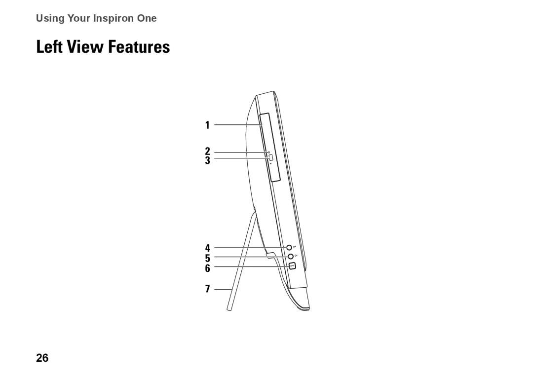 Dell W01C002, W01C001 setup guide Left View Features 