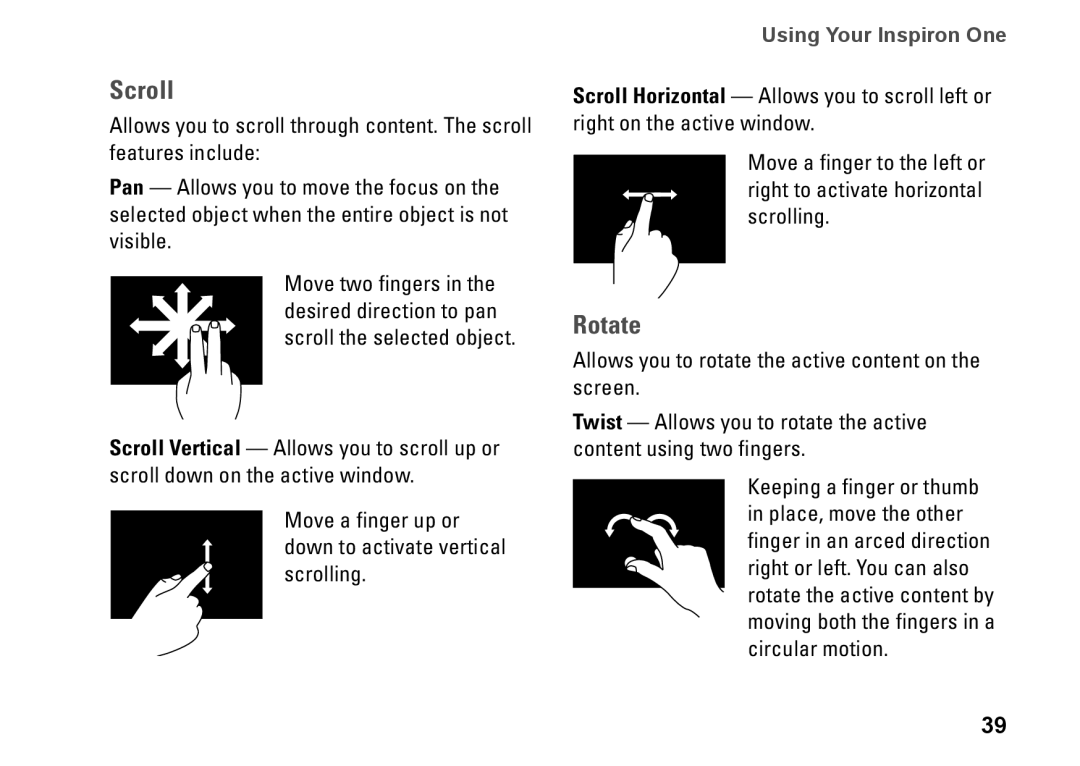 Dell W01C001, W01C002 setup guide Scroll 