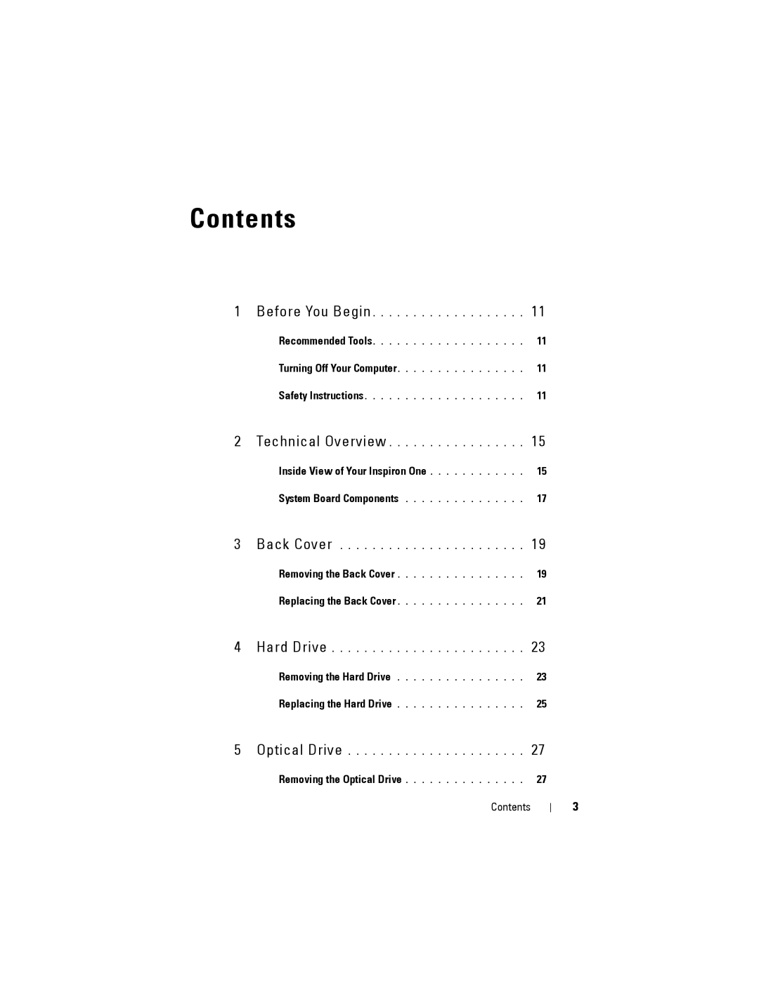 Dell W03C owner manual Contents 