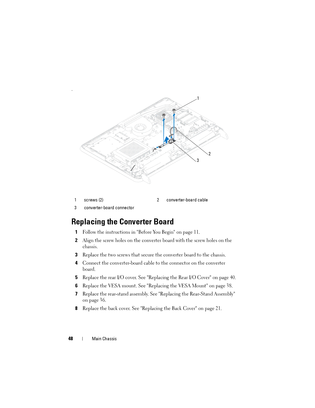 Dell W03C owner manual Replacing the Converter Board 