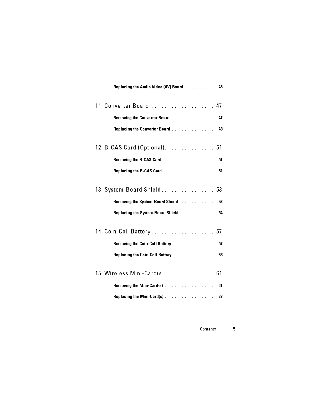 Dell W03C owner manual Replacing the Audio Video AV Board 