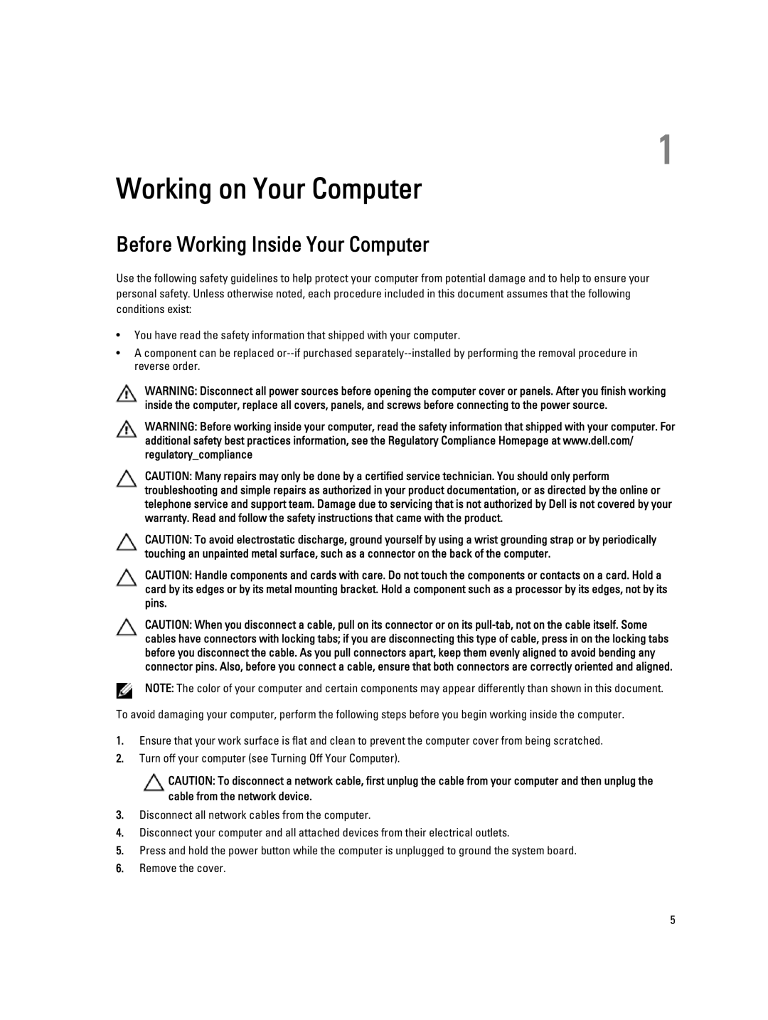 Dell W04C owner manual Working on Your Computer, Before Working Inside Your Computer 