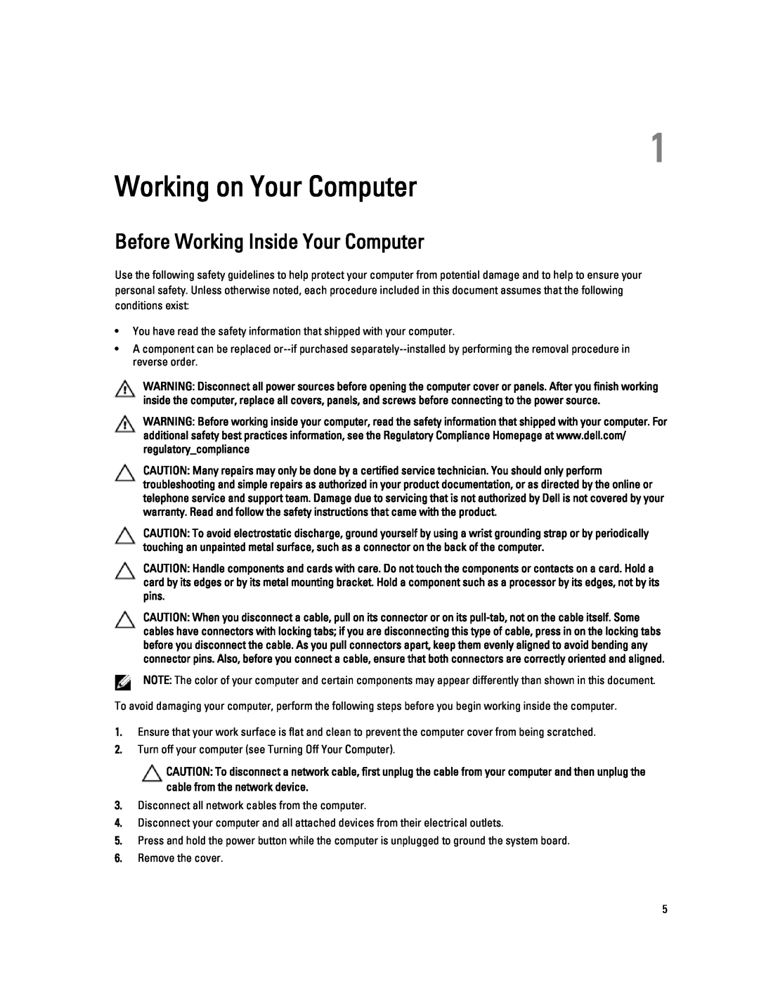 Dell W04C owner manual Working on Your Computer, Before Working Inside Your Computer 