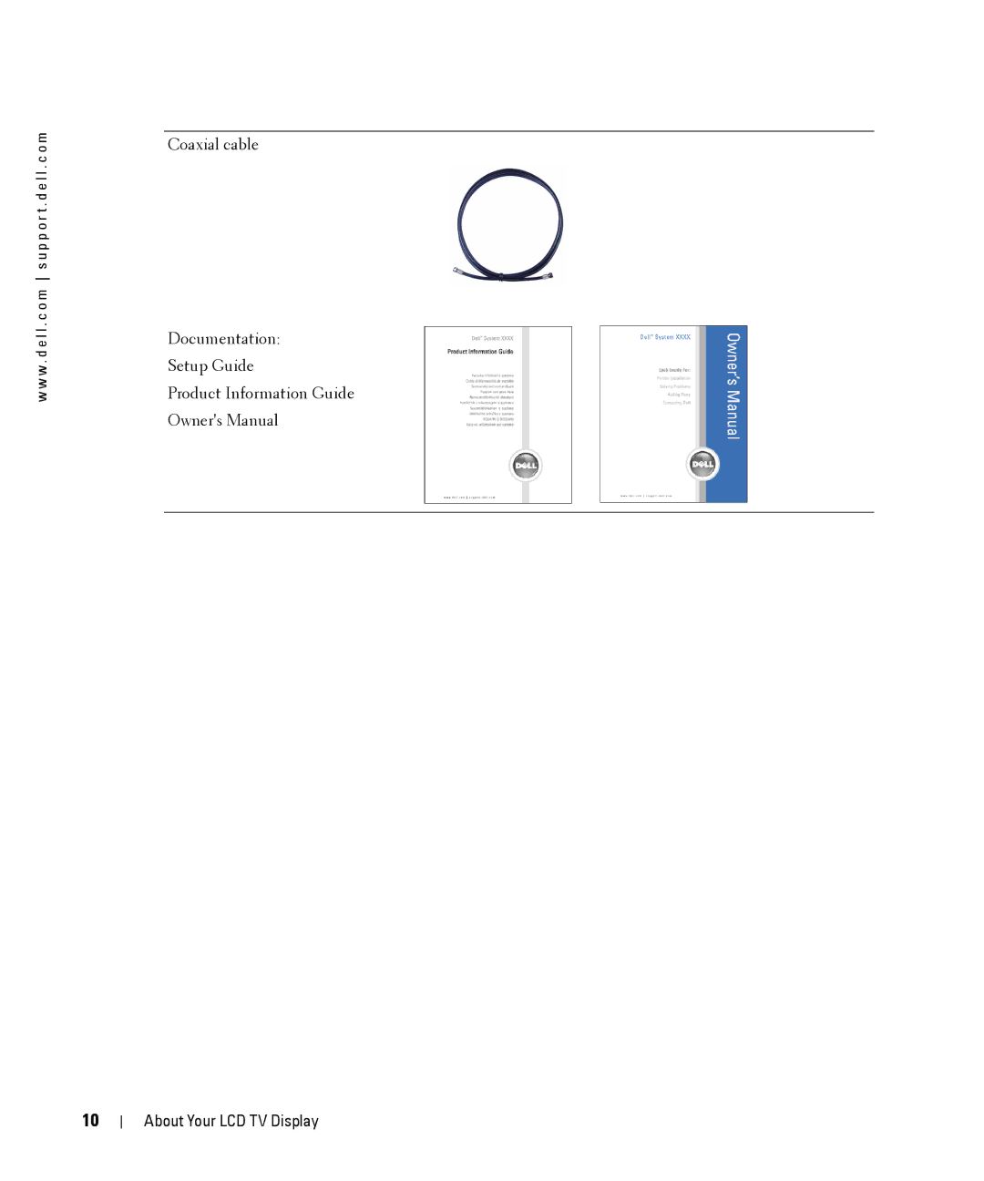 Dell W2606C owner manual About Your LCD TV Display 