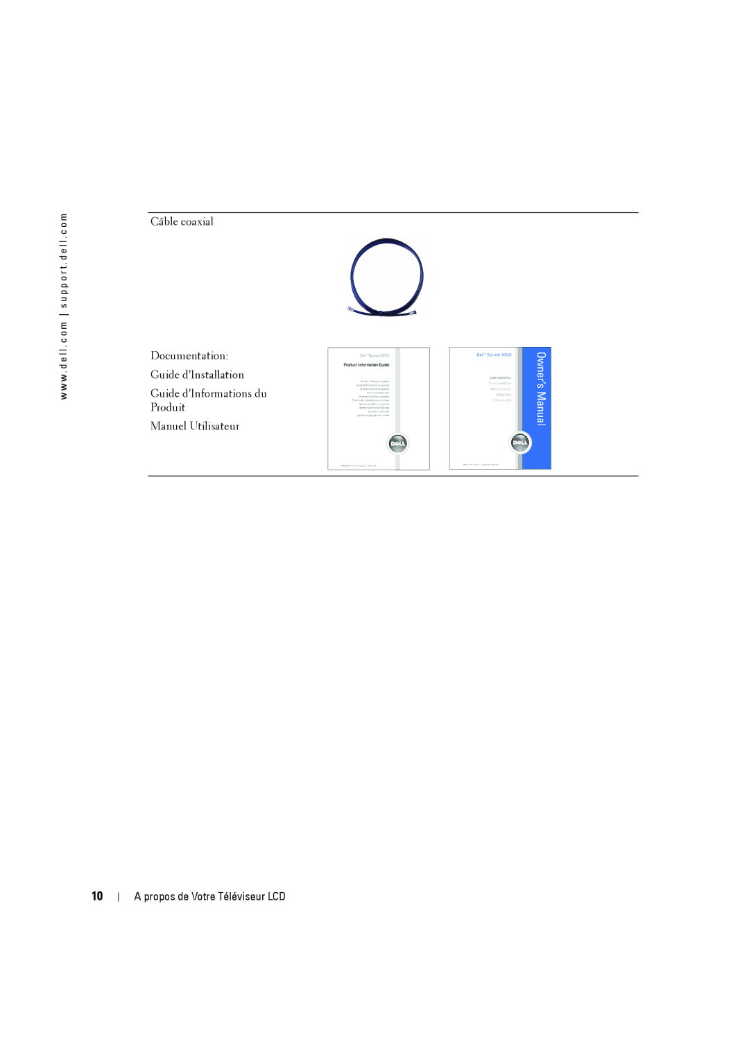 Dell W2606C owner manual Propos de Votre Téléviseur LCD 