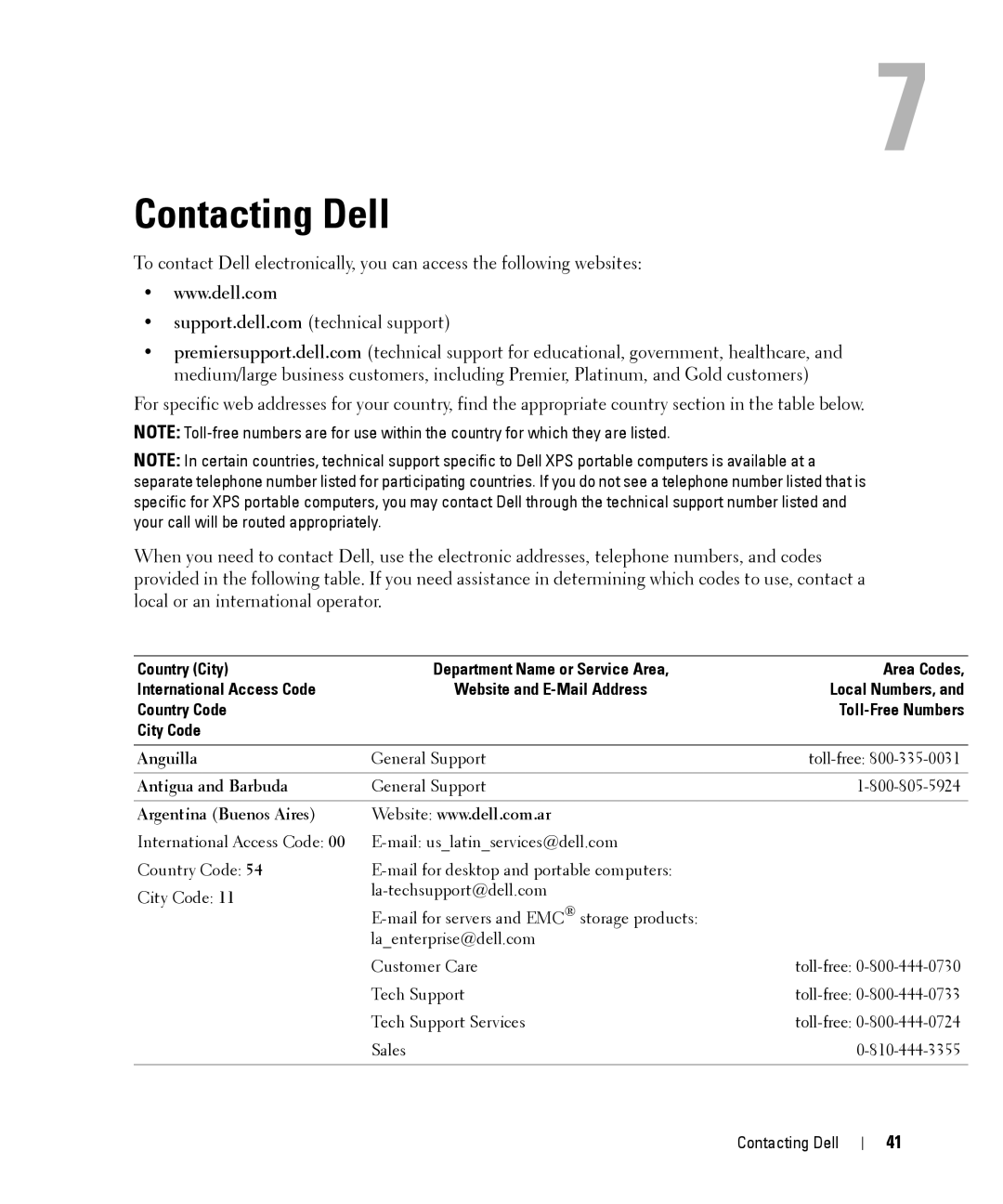 Dell W2606C owner manual Contacting Dell 