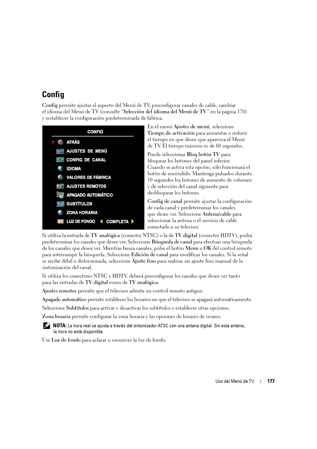 Dell W3707C owner manual Config, 177 