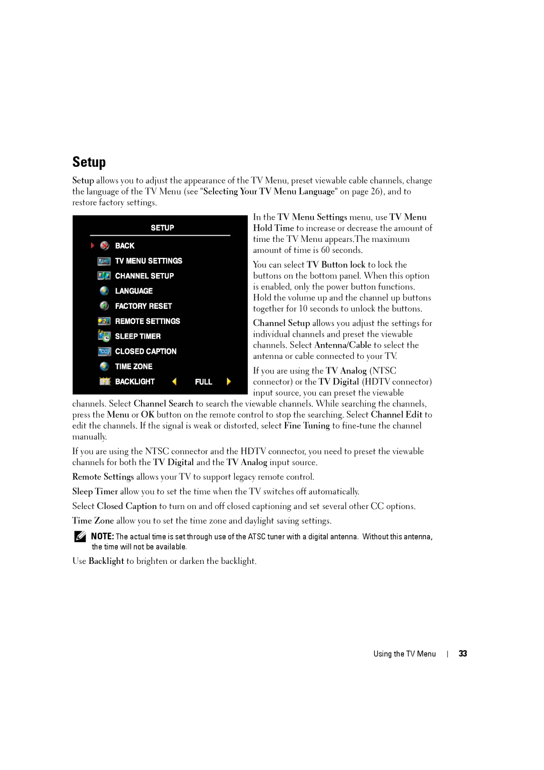 Dell W3707C owner manual Setup 