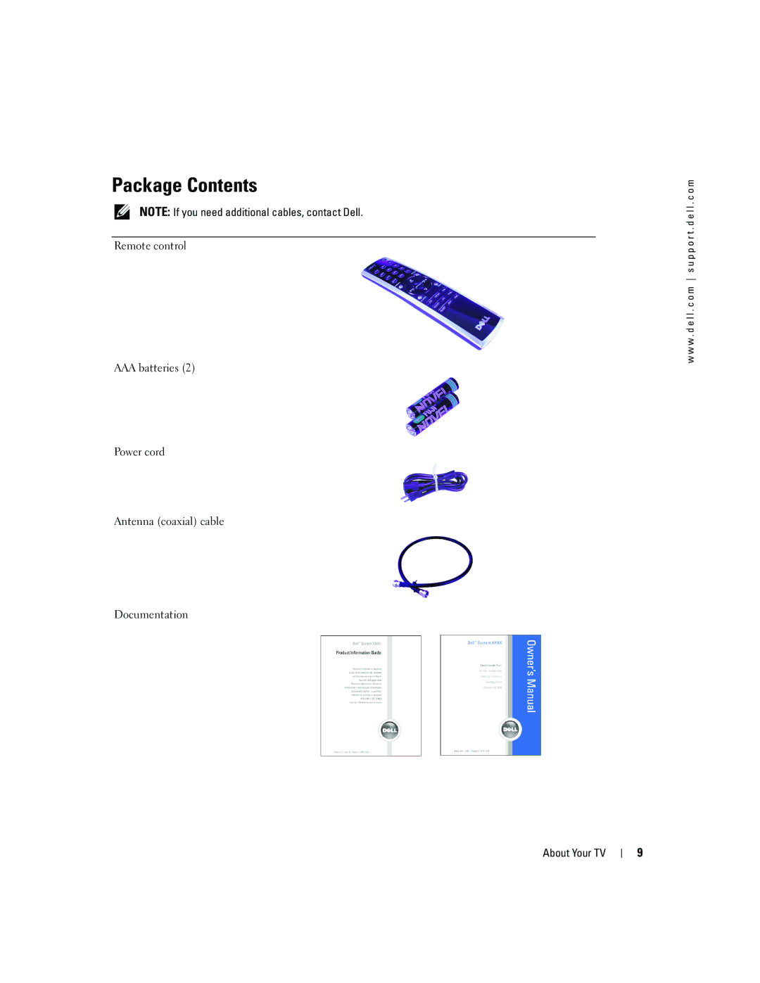 Dell W4200ED, W4200HD owner manual Package Contents 