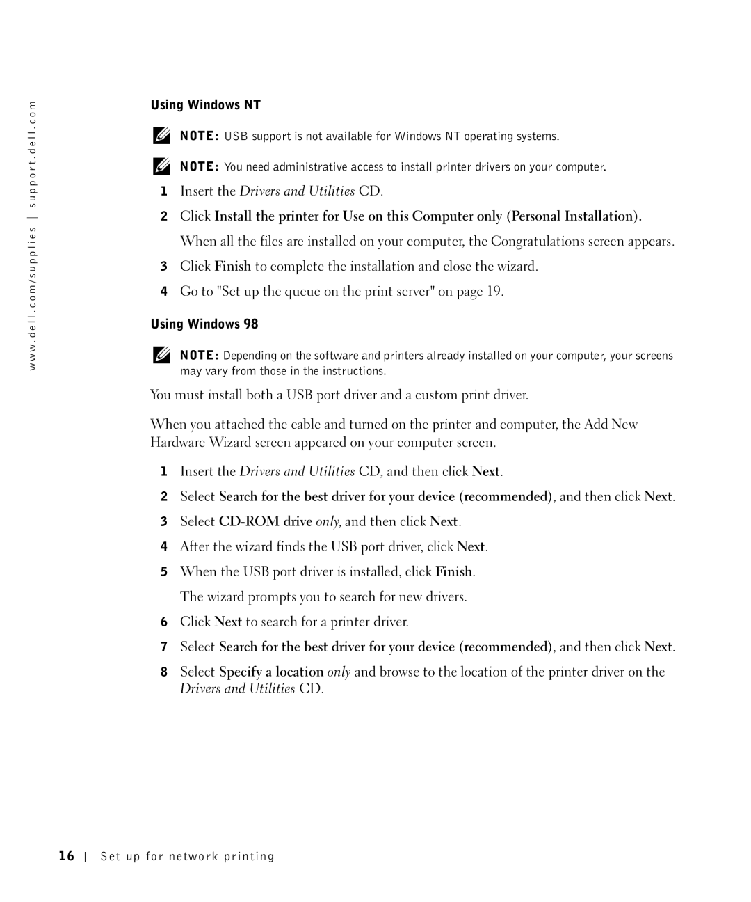 Dell W5300 owner manual Using Windows NT 