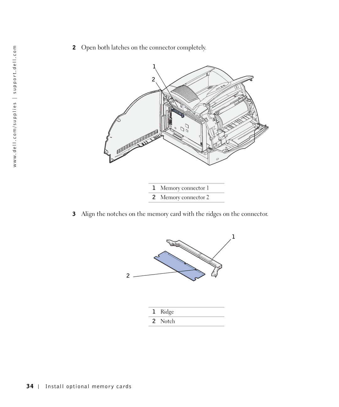 Dell W5300 owner manual Open both latches on the connector completely 