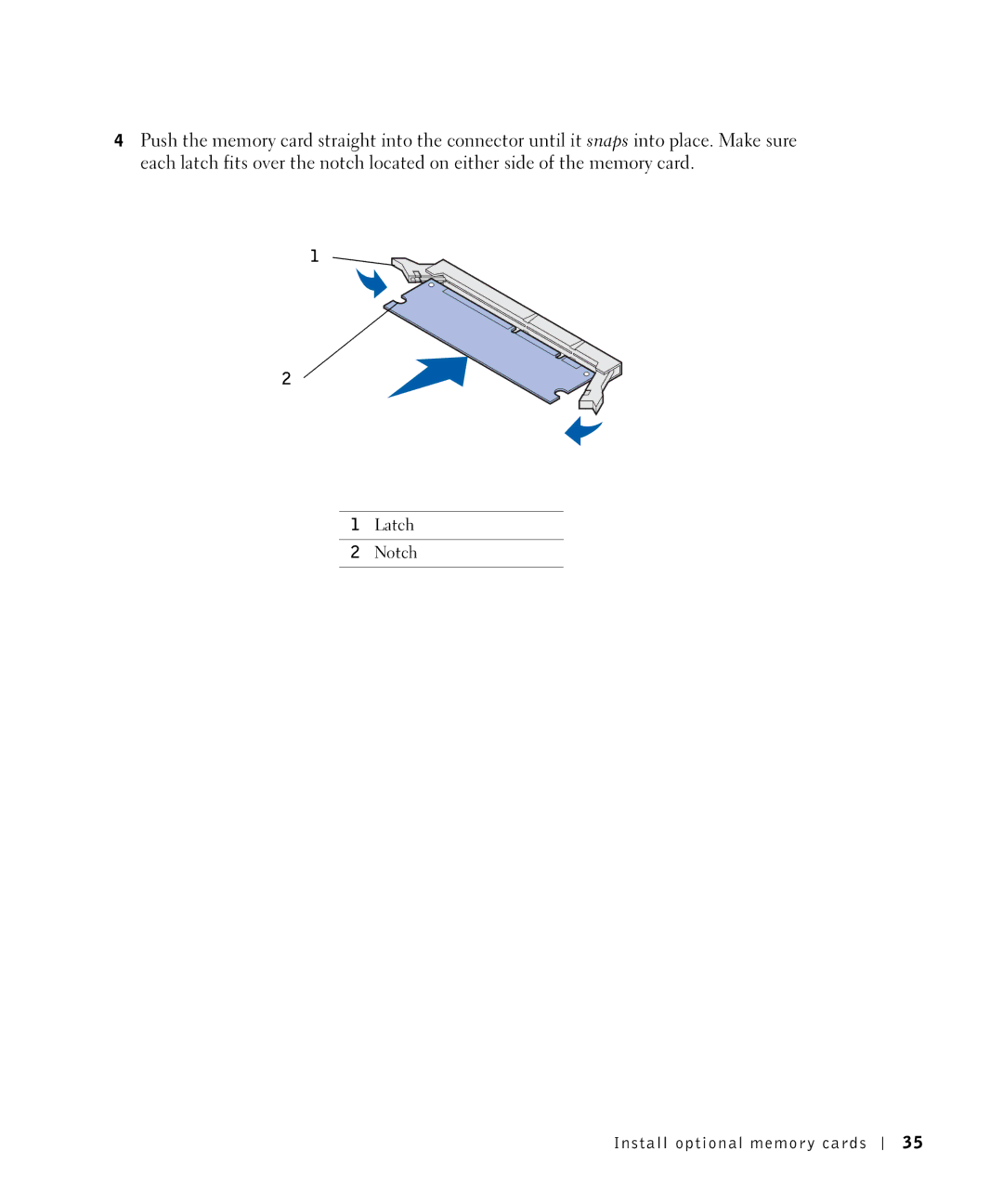 Dell W5300 owner manual Latch Notch 