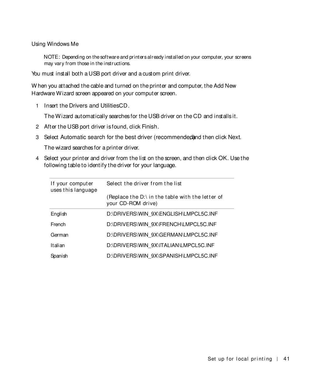 Dell W5300 owner manual Using Windows Me 