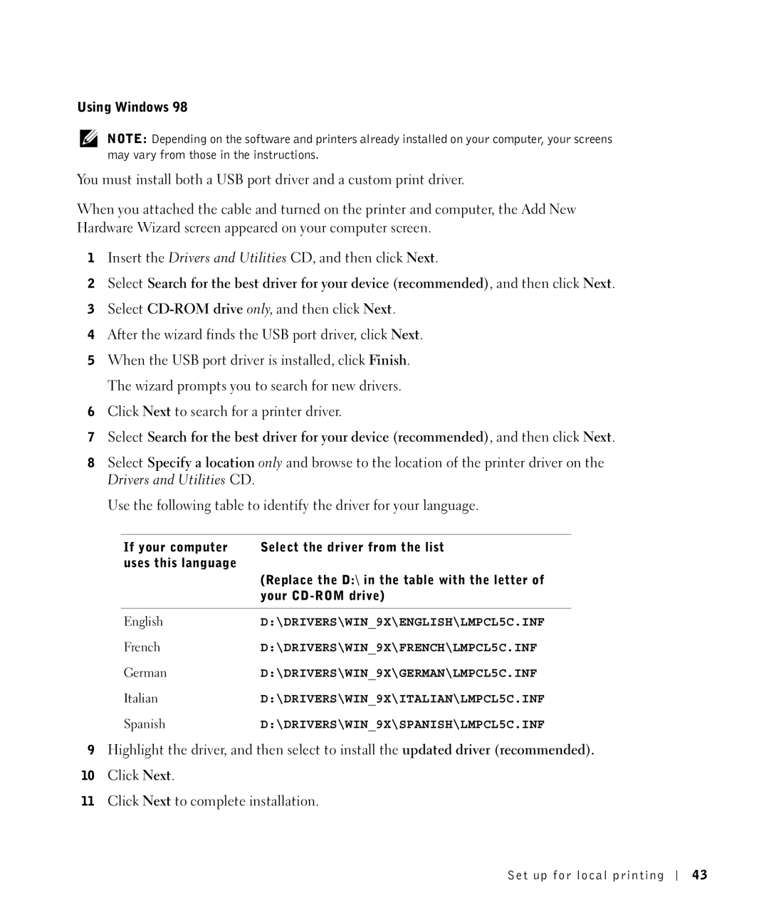 Dell W5300 owner manual Using Windows 