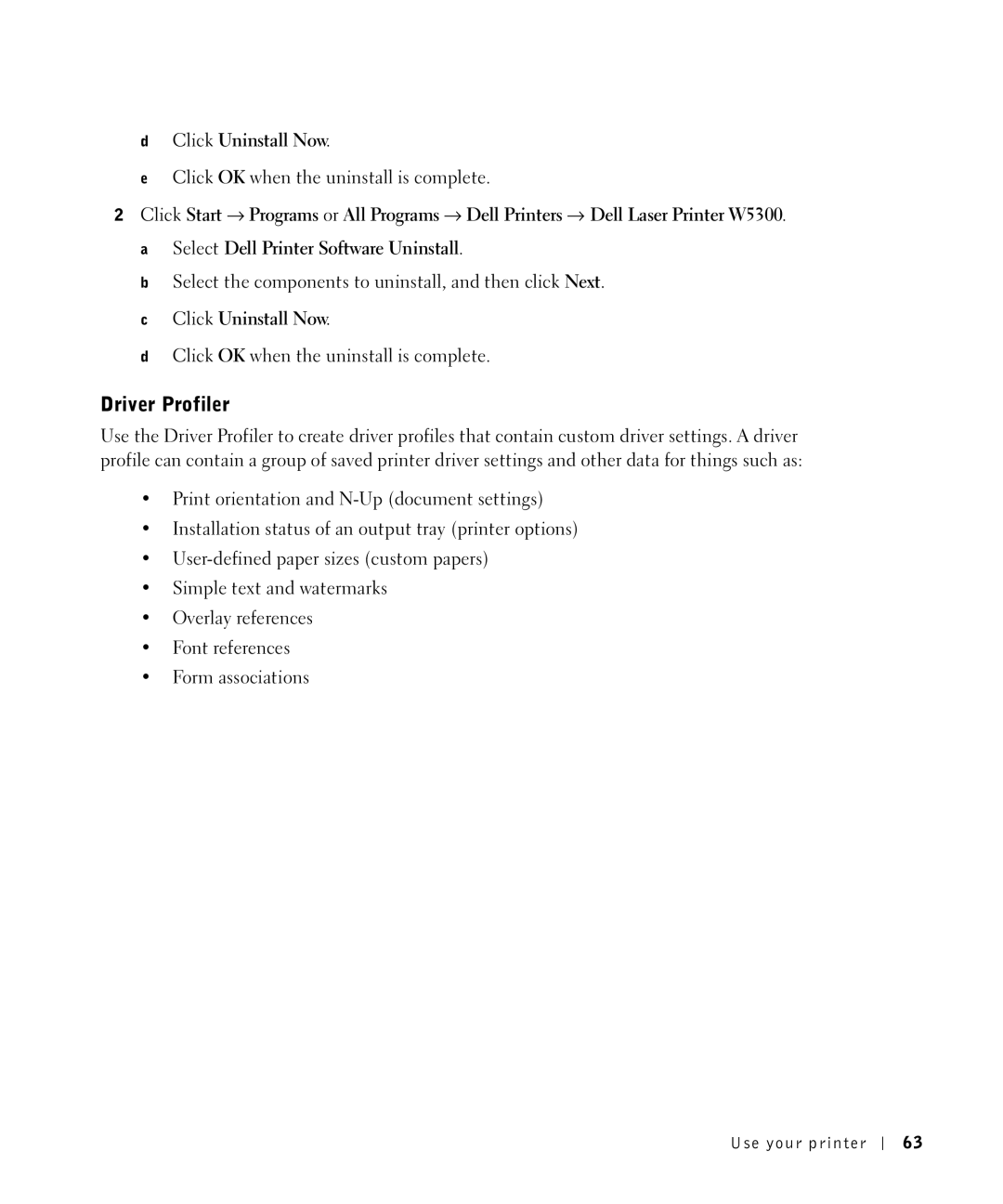 Dell W5300 owner manual Driver Profiler 