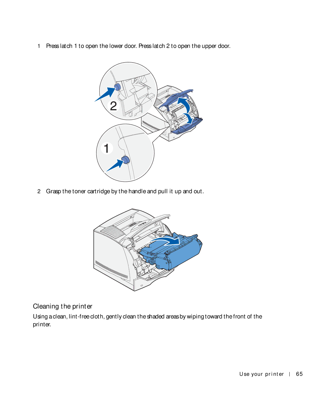 Dell W5300 owner manual Cleaning the printer 