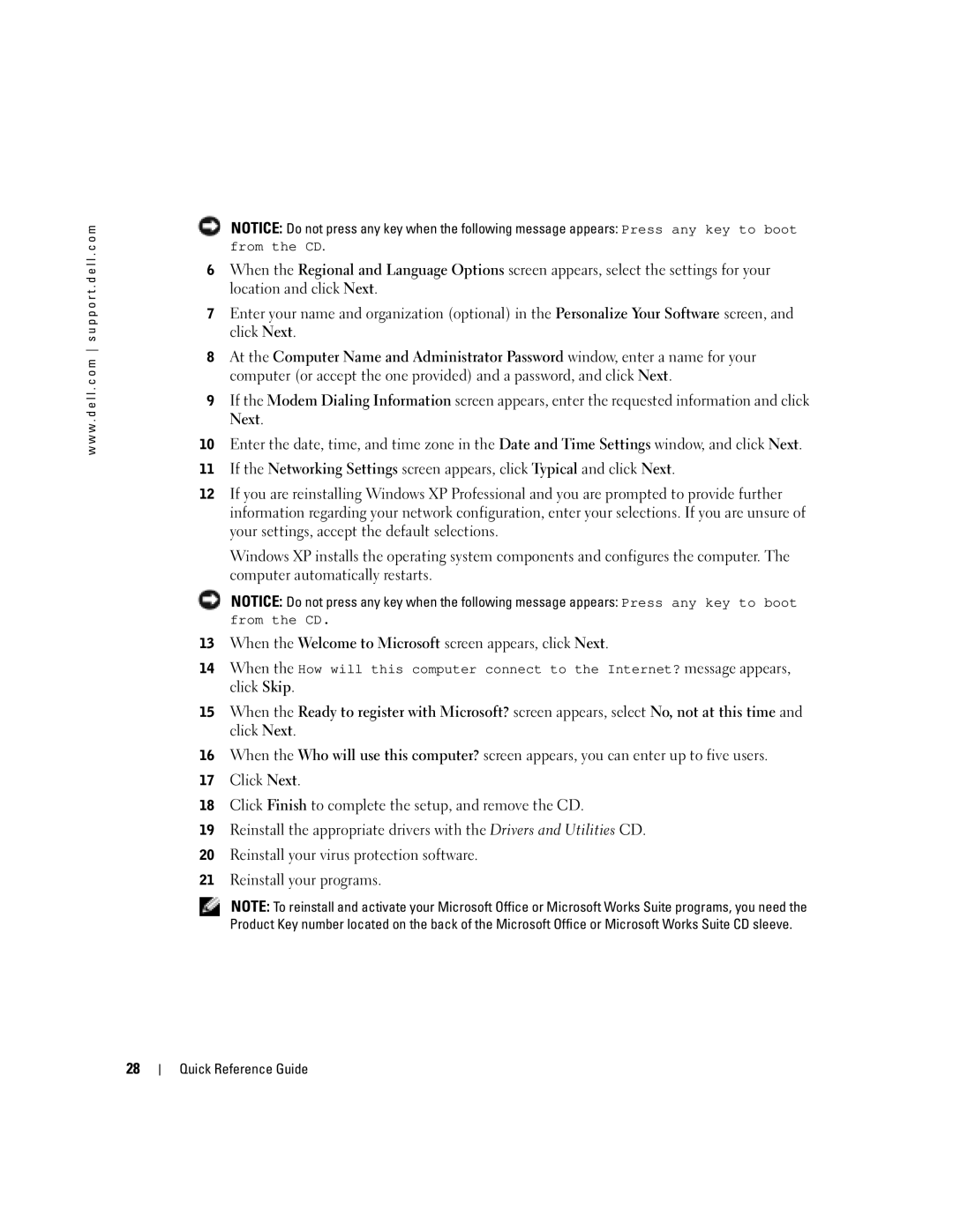 Dell W6987 manual Next 