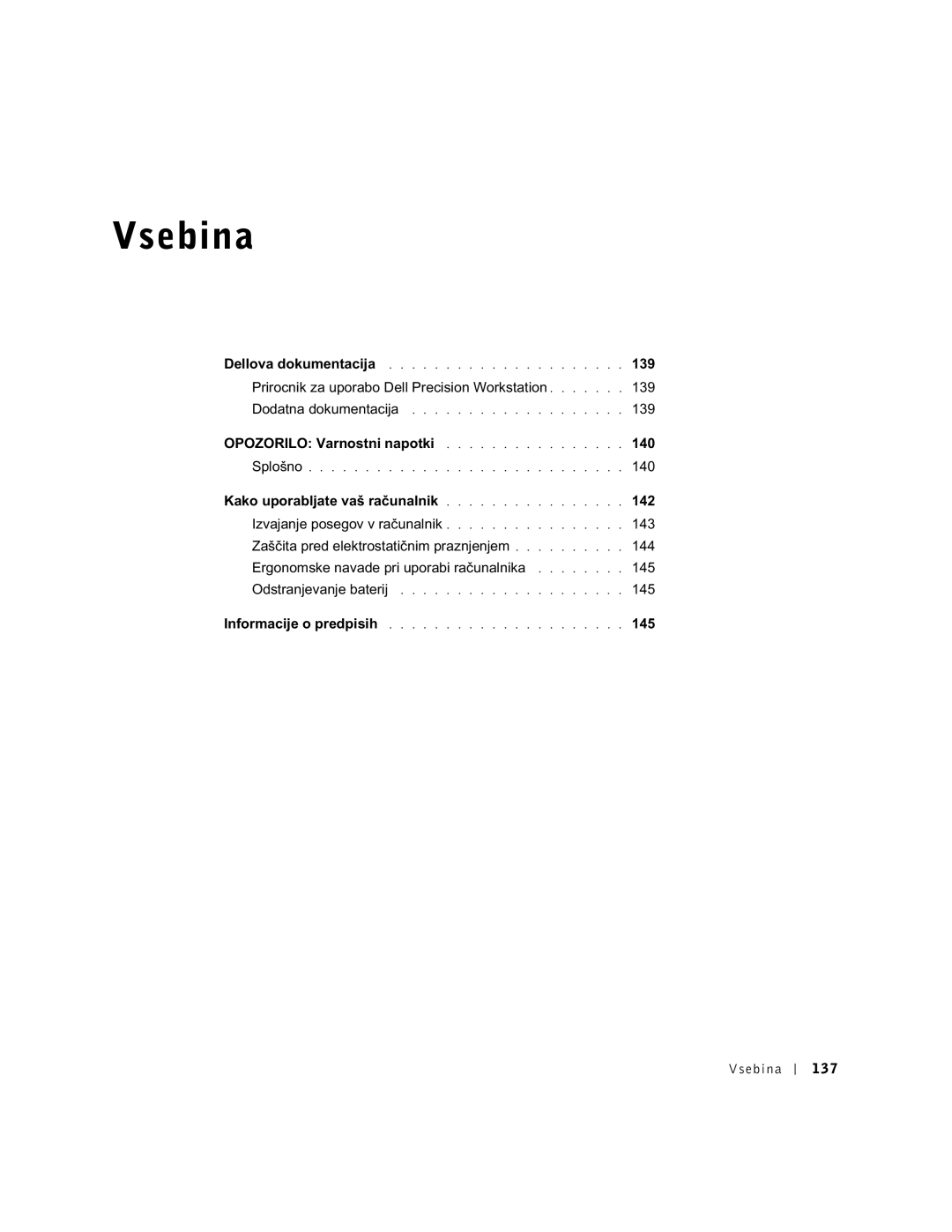 Dell DHS, WHL, and WHM, DHM manual Vsebina 