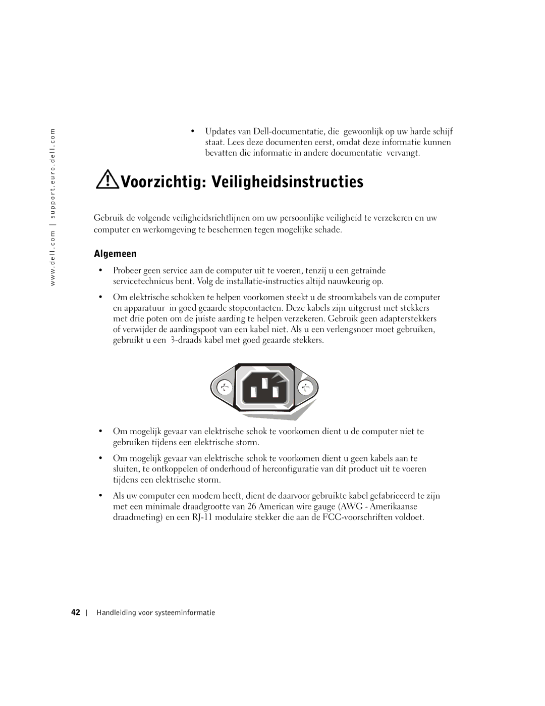 Dell DHM, WHL, and WHM, DHS manual Voorzichtig Veiligheidsinstructies, Algemeen 