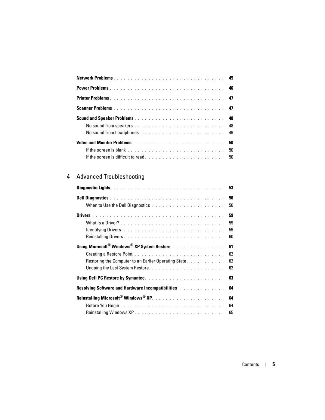 Dell U7021, WHL manual Using Microsoft Windows XP System Restore, Restoring the Computer to an Earlier Operating State 