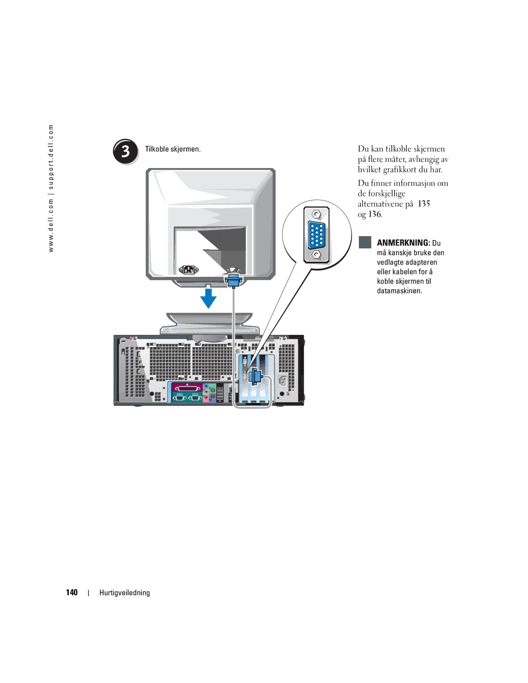 Dell WHL, WHM manual Anmerkning Du, 140 