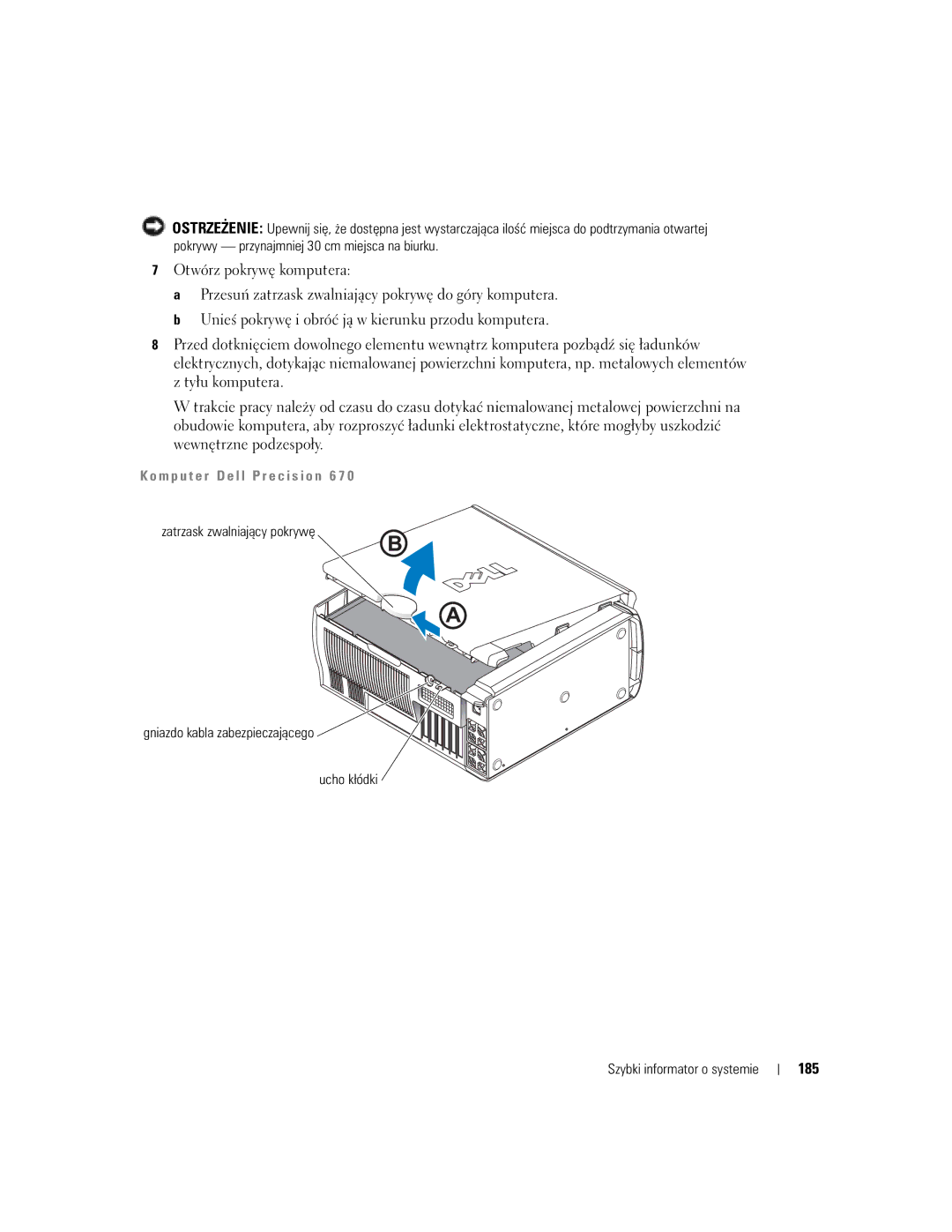 Dell WHM, WHL manual 185, M p u t e r D e l l P r e c i s i o n 6 7 